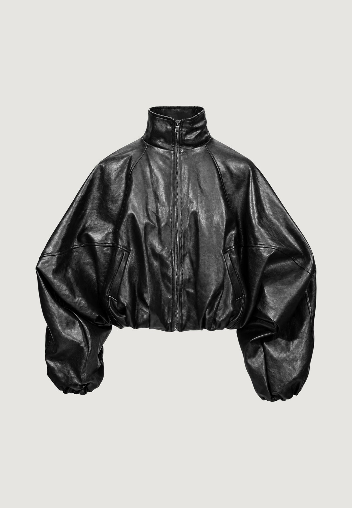 PAMELA FAUX LEATHER BOMBER