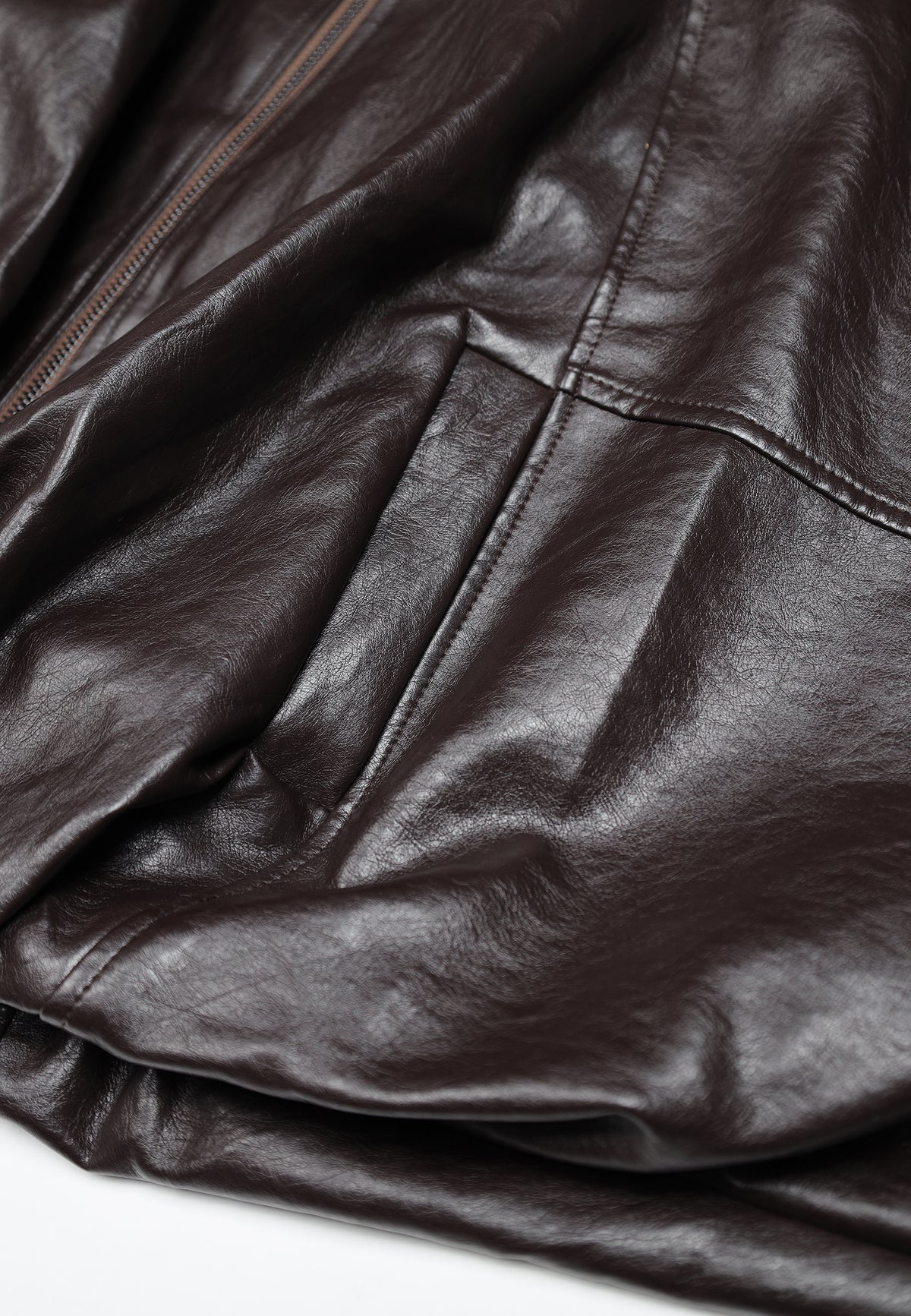PAMELA FAUX LEATHER BOMBER