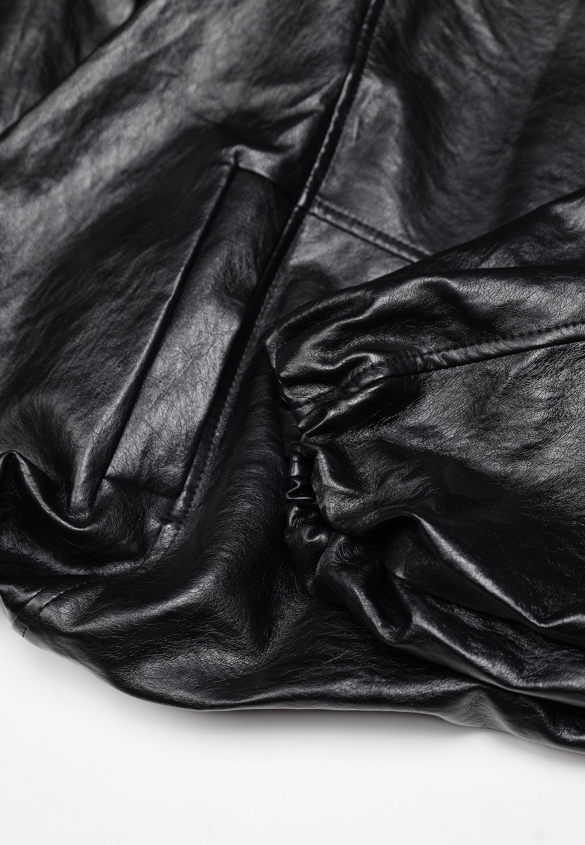PAMELA FAUX LEATHER BOMBER