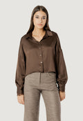 elisa lace cuff viscose satin shirt