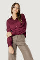 elisa lace cuff viscose satin shirt