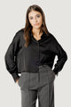 elisa lace cuff viscose satin shirt