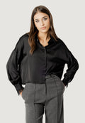 elisa lace cuff viscose satin shirt