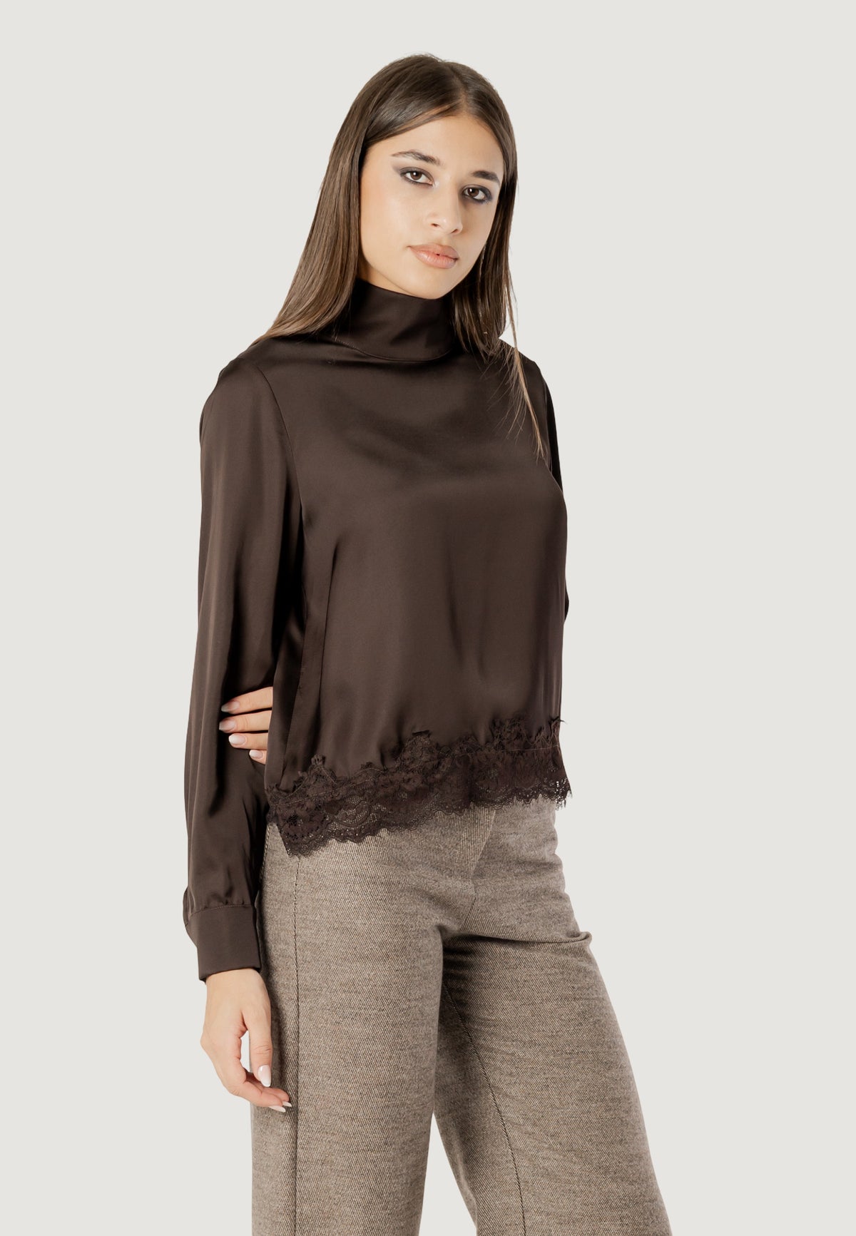Elisa lace viscose satin blouse