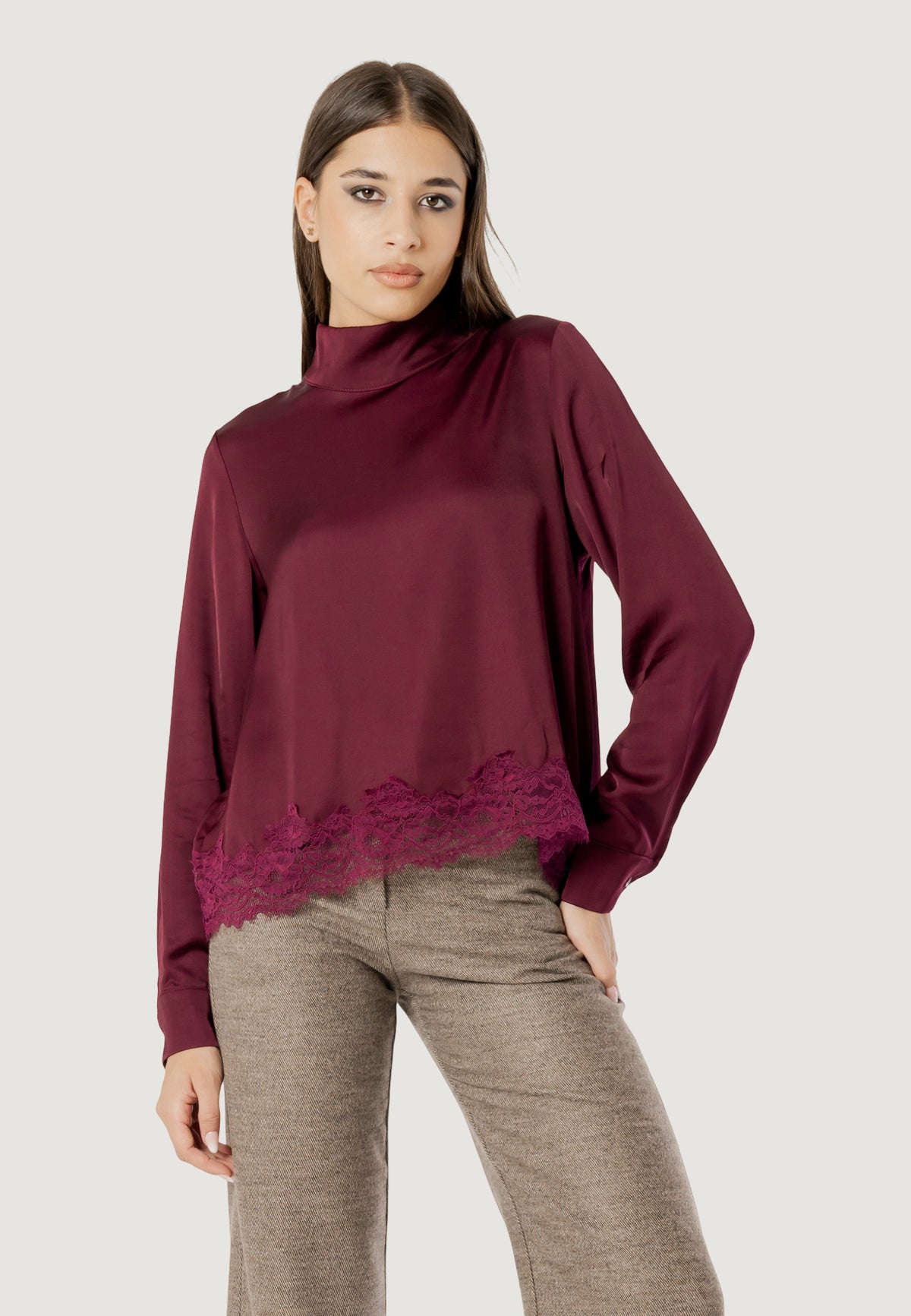 Elisa lace viscose satin blouse