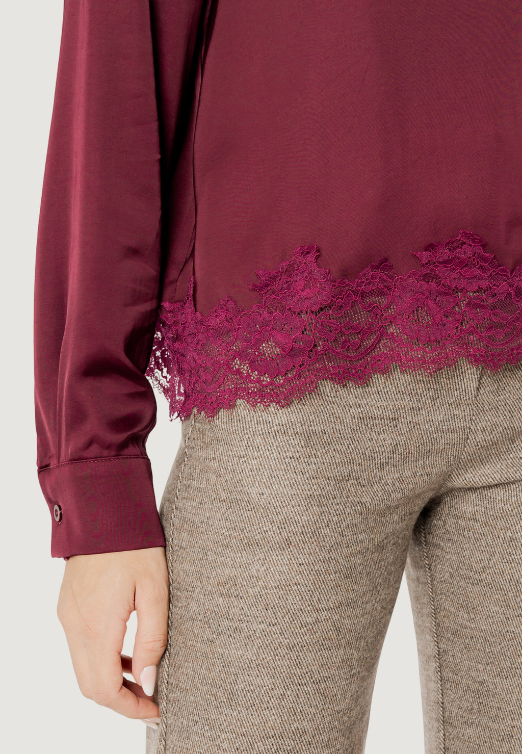 Elisa lace viscose satin blouse