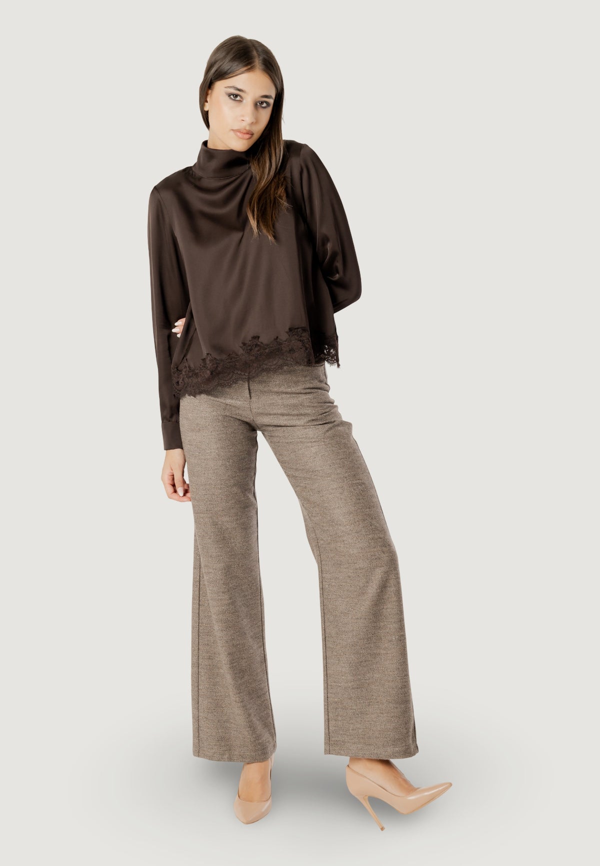 Elisa lace viscose satin blouse