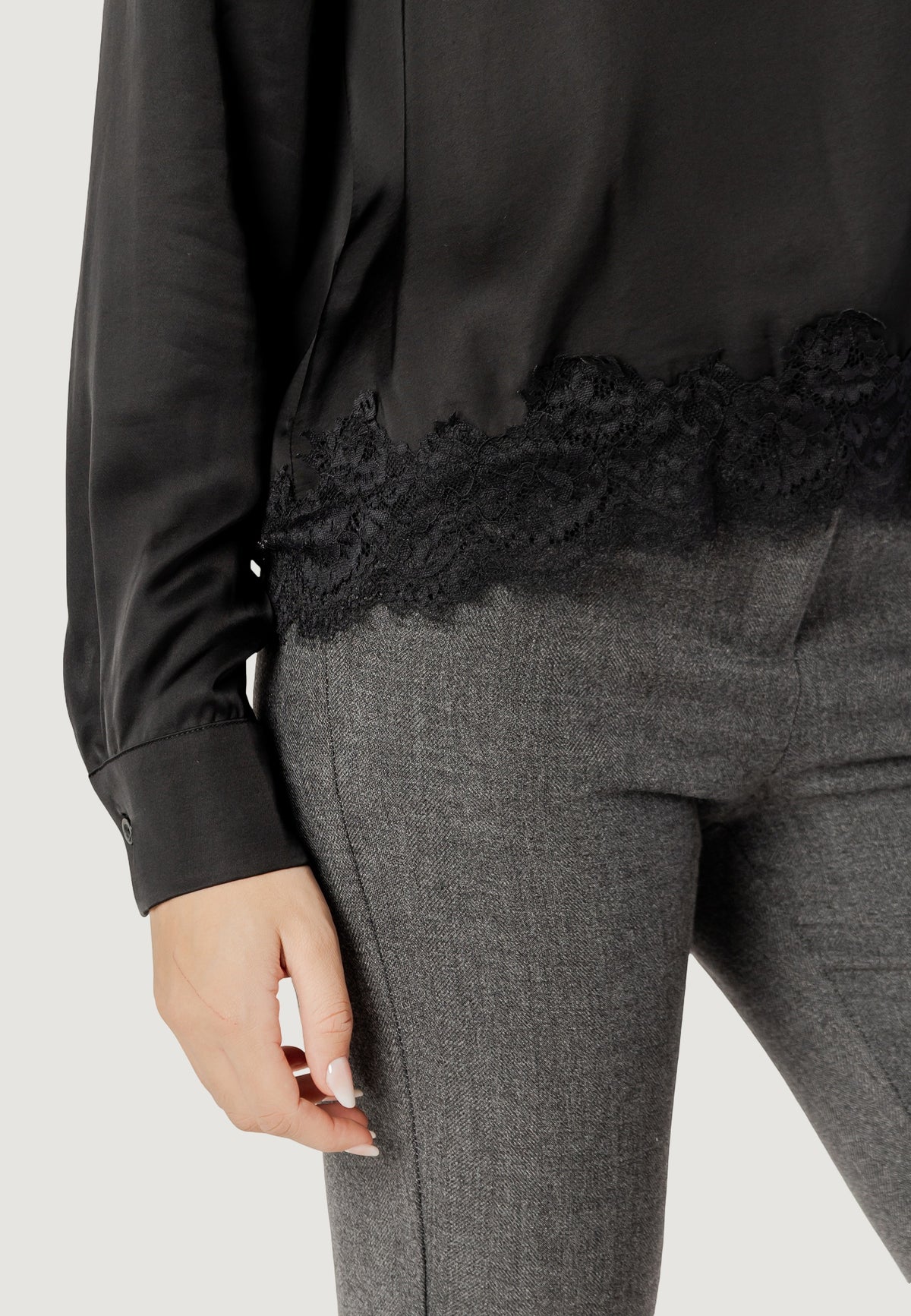 Elisa lace viscose satin blouse