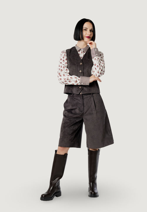 alice cord pleat shorts