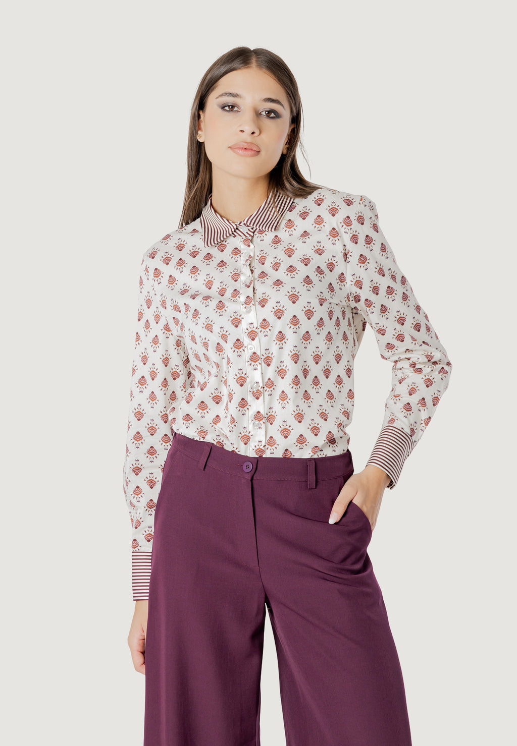 alessia dual print reg shirt