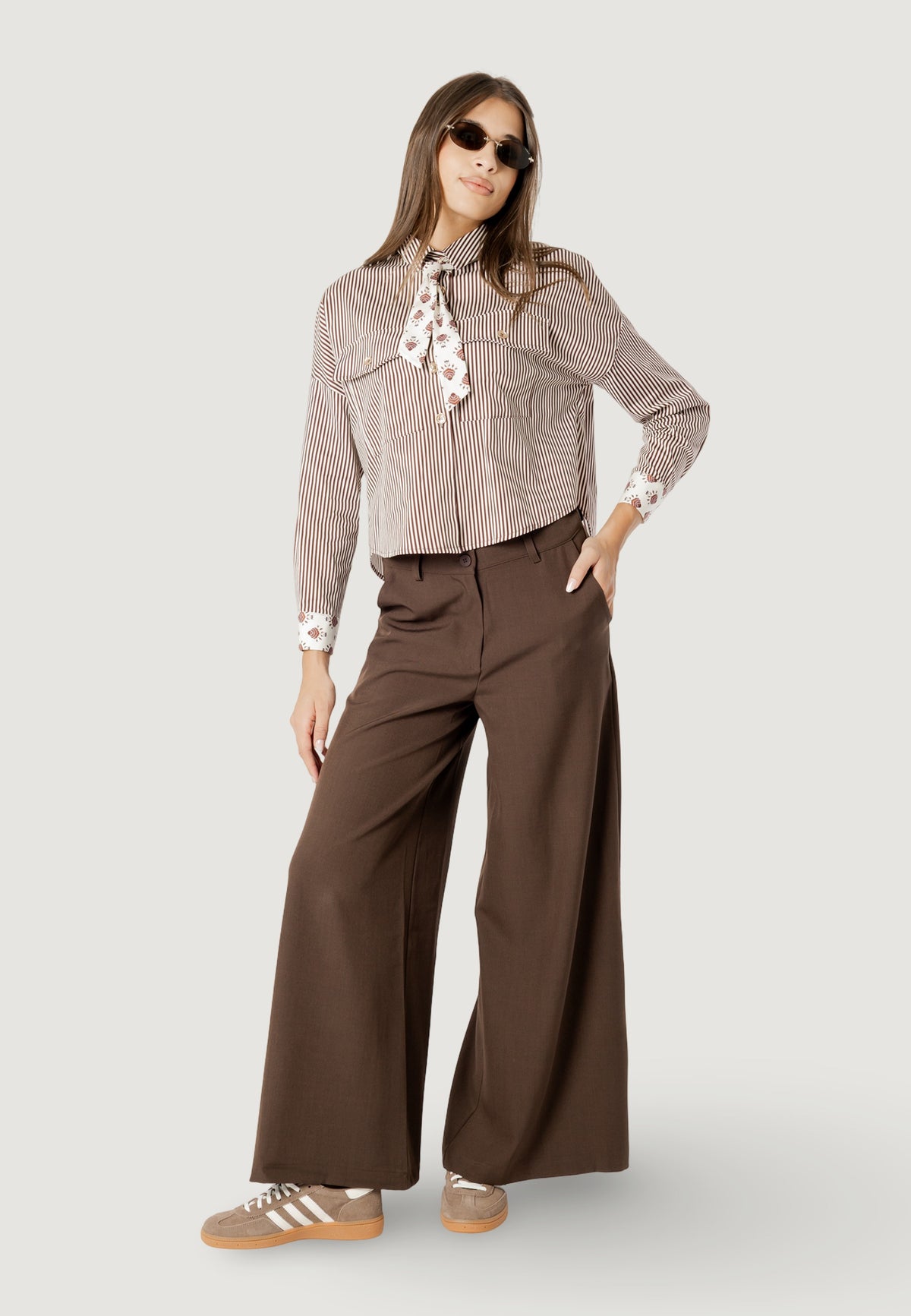 alessia dual print crop shirt