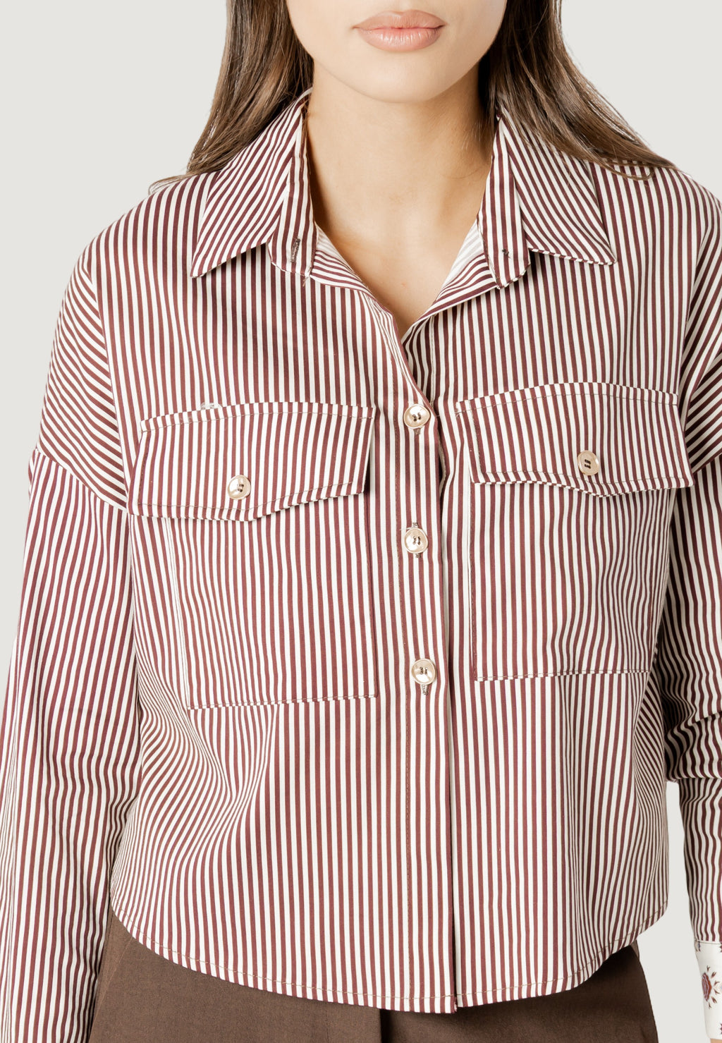 alessia dual print crop shirt