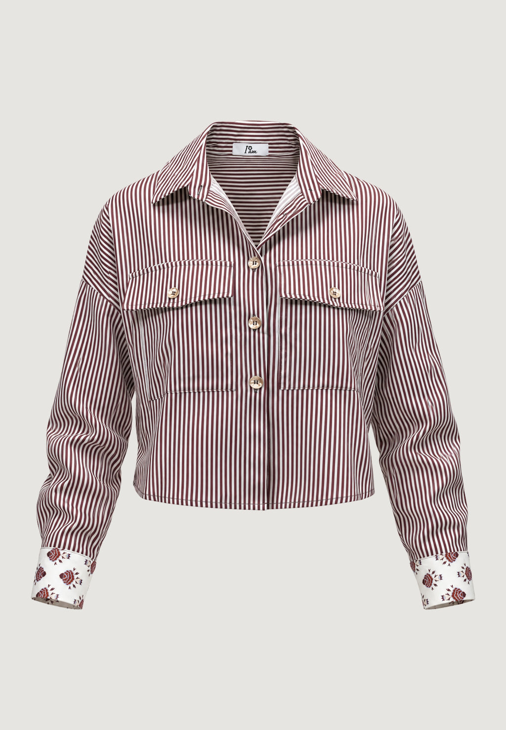 alessia dual print crop shirt