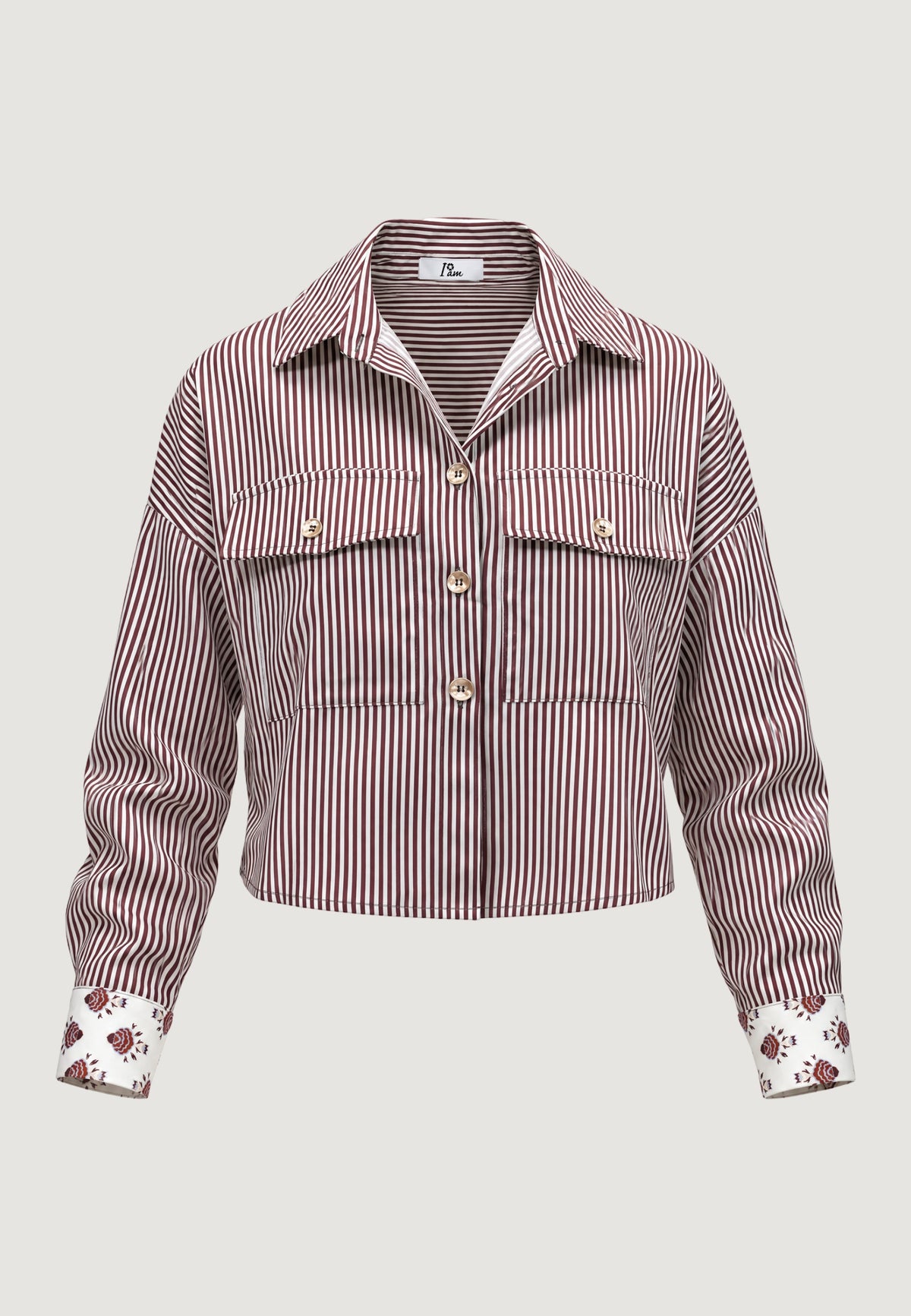 alessia dual print crop shirt