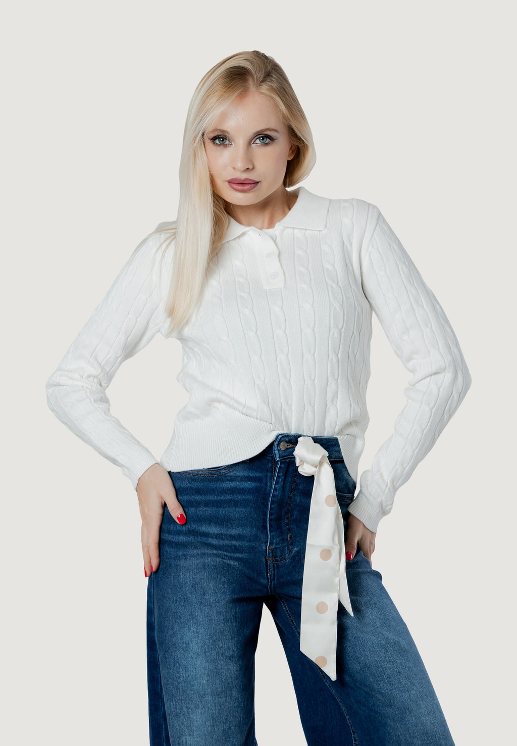 ortensia CABLE POLO KNIT