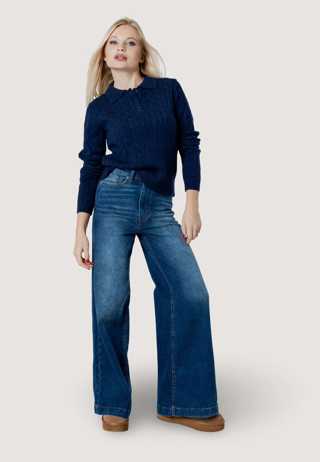 ortensia CABLE POLO KNIT