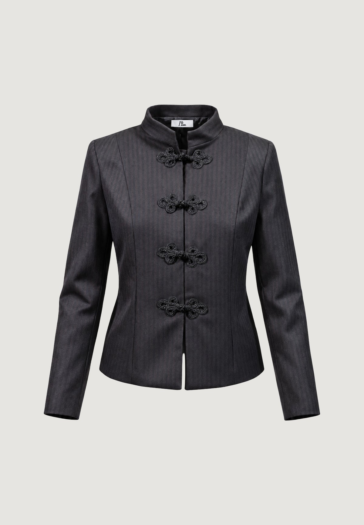 ROCKEFELLER PINSTRIPE MANDARIN BLAZER