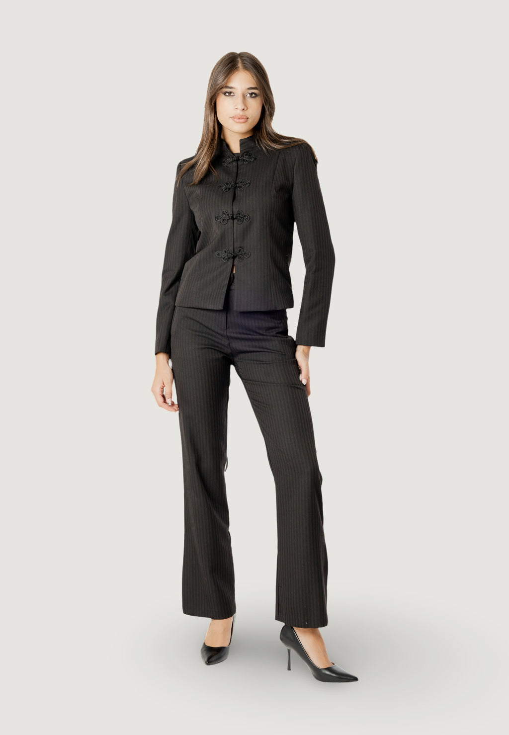 ROCKEFELLER PINSTRIPE FLARED PANTS